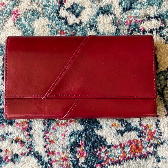 Like NEW! Hobo Cherry red leather wallet - Picture 1 of 10